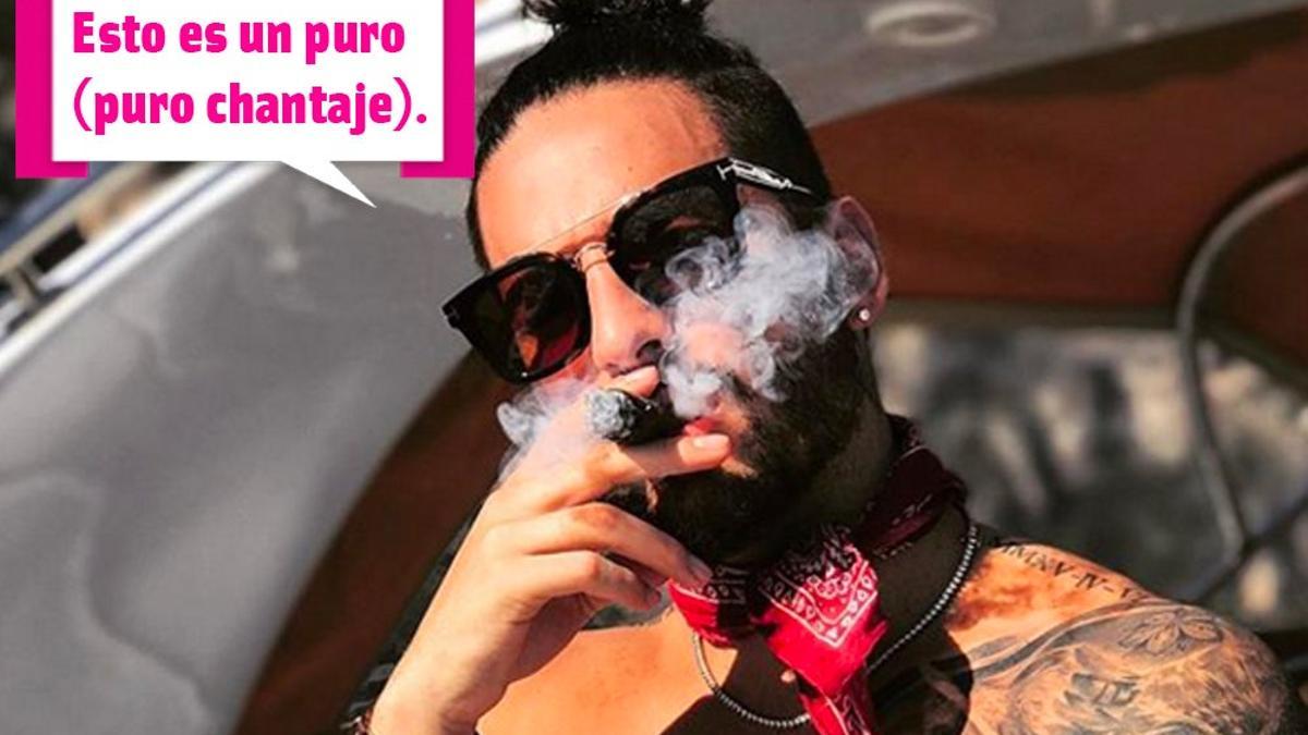 Maluma fumándose un puro