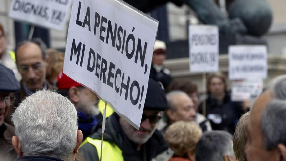 Manifestación de pensionistas en Madrid.