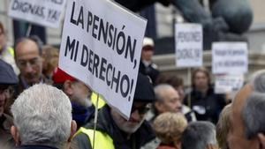 Manifestación de pensionistas en Madrid.