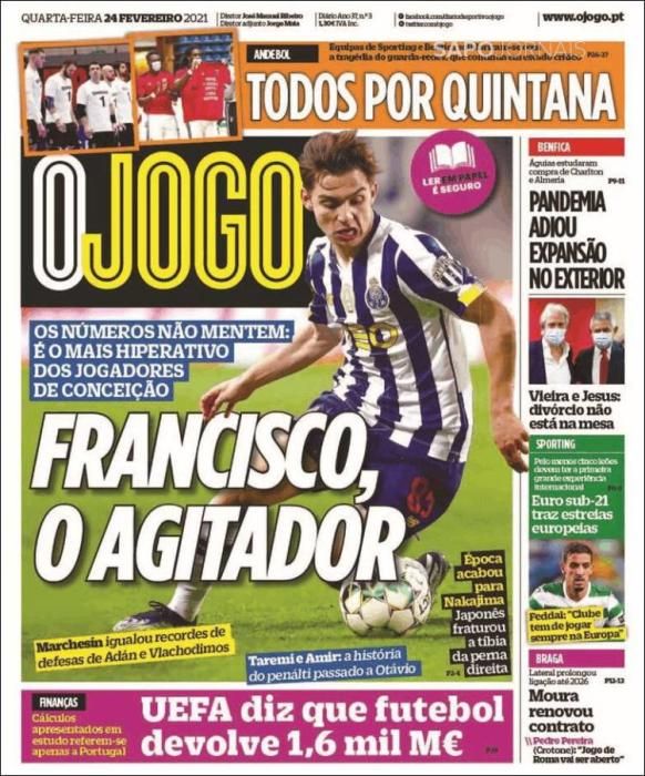 Portada O JOGO miércoles 24 febrero 2021