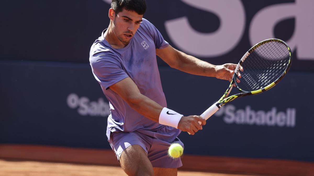 Carlos Alcaraz en el Open Banc Sabadell.
