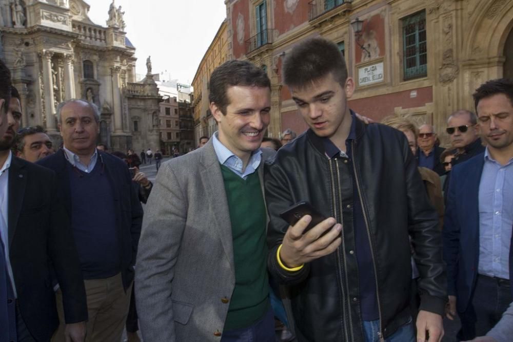 Casado apadrina las candidaturas de Ballesta y López Miras