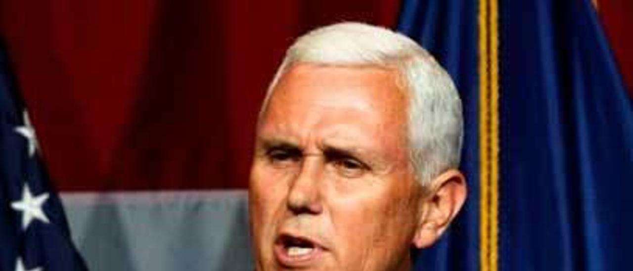 Pence, durante un acto de campaña en Indiana.