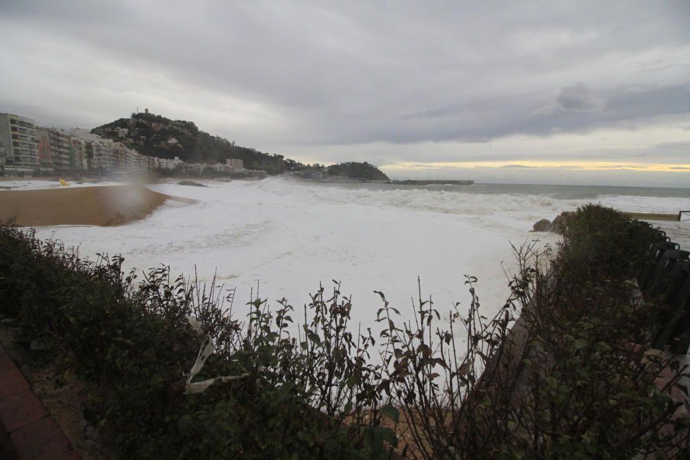 Efectes del temporal al passeig de Blanes