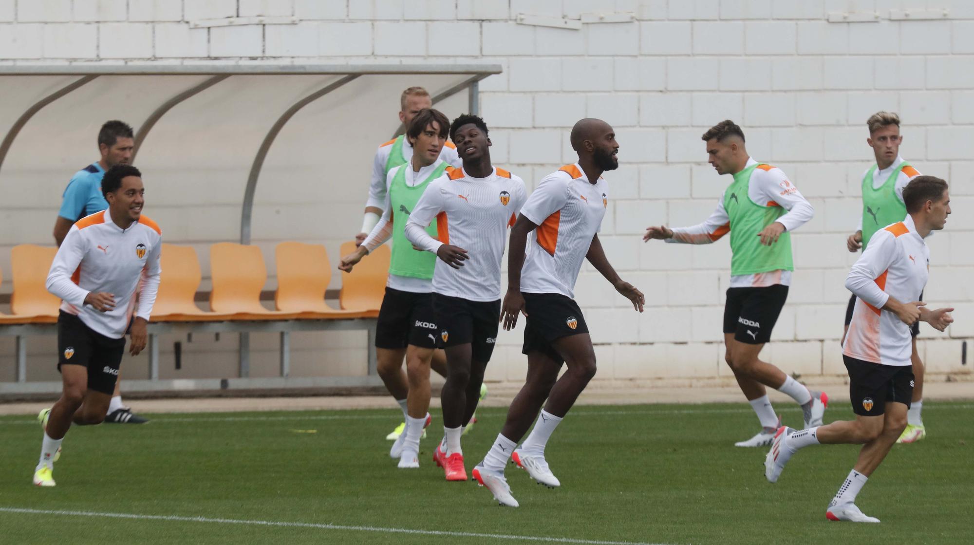 Entrenamiento del Valencia antes del encuentro frente al Mallorca