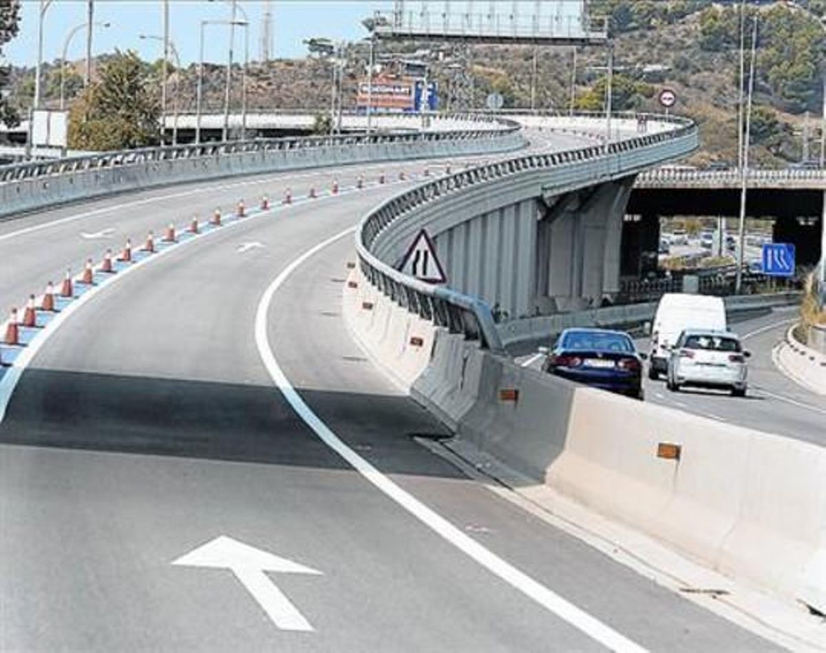 Vista del carril bus-VAO de la C-58, ja amb doble sentit, al setembre.