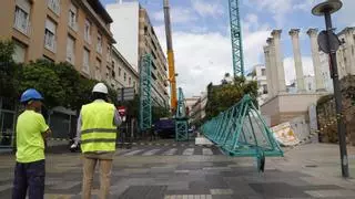 Retiran la grúa de las obras del Templo Romano de Córdoba