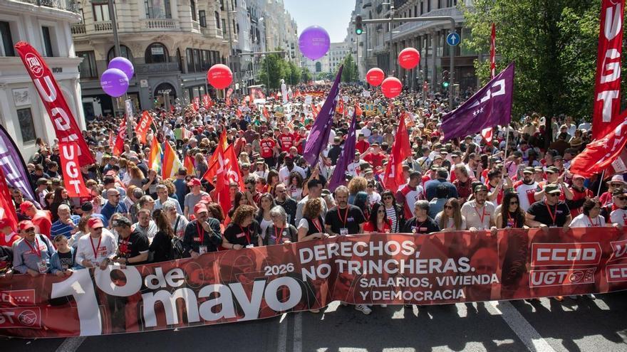 Madrid clama por la vivienda y los salarios en un Primero de mayo atípico sin Díaz ni los líderes de los sindicatos