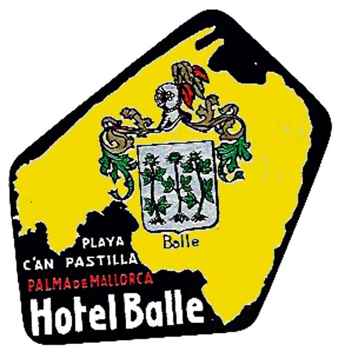 Balle, Can Pastilla, 50er-Jahre: Hier konnte es sich eine noble Familie nicht verkneifen, ihr Wappen auf eine Insel-Karte zu stellen.