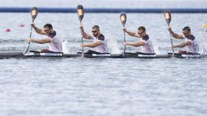 Así reaccionó el K4 500 español tras lograr la medalla de bronce