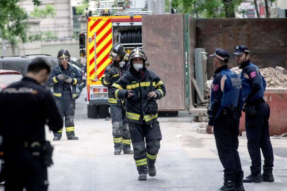 Derrumbe en un edificio de Madrid