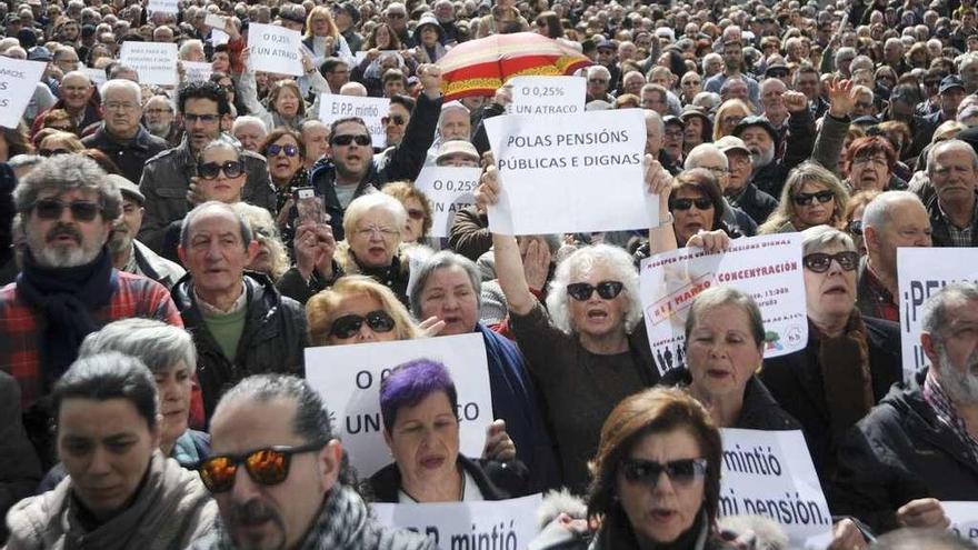 Concentración por las pensiones dignas, el mes pasado en el Obelisco.