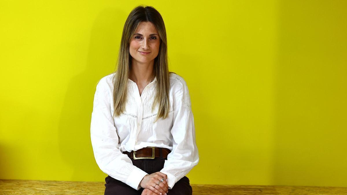 La portavoz de Ryanair en España, Alejandra Ruiz, este miércoles en Zaragoza.