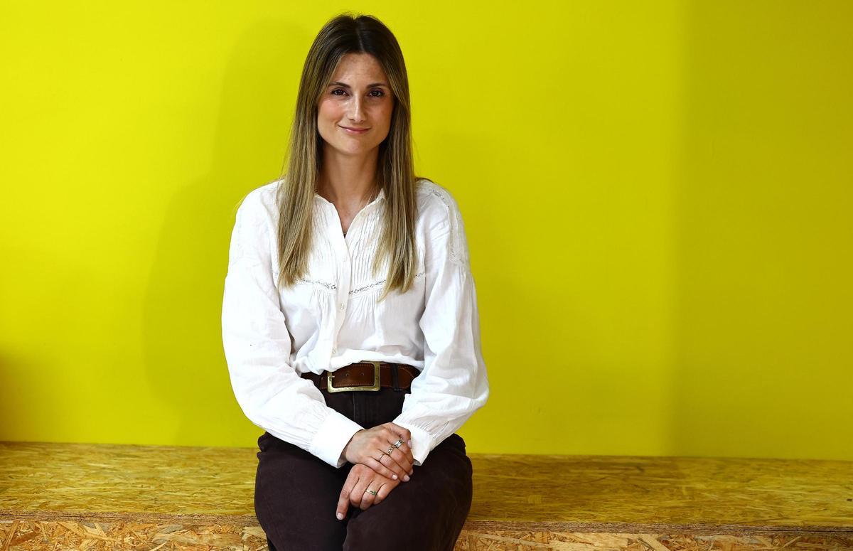 La portavoz de Ryanair en España, Alejandra Ruiz, este miércoles en Zaragoza.