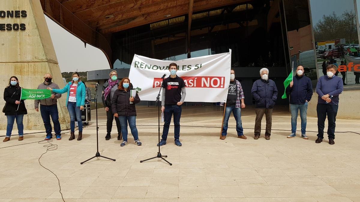 Protesta en Teruel el pasado domingo contra las renovables en zonas sensibles