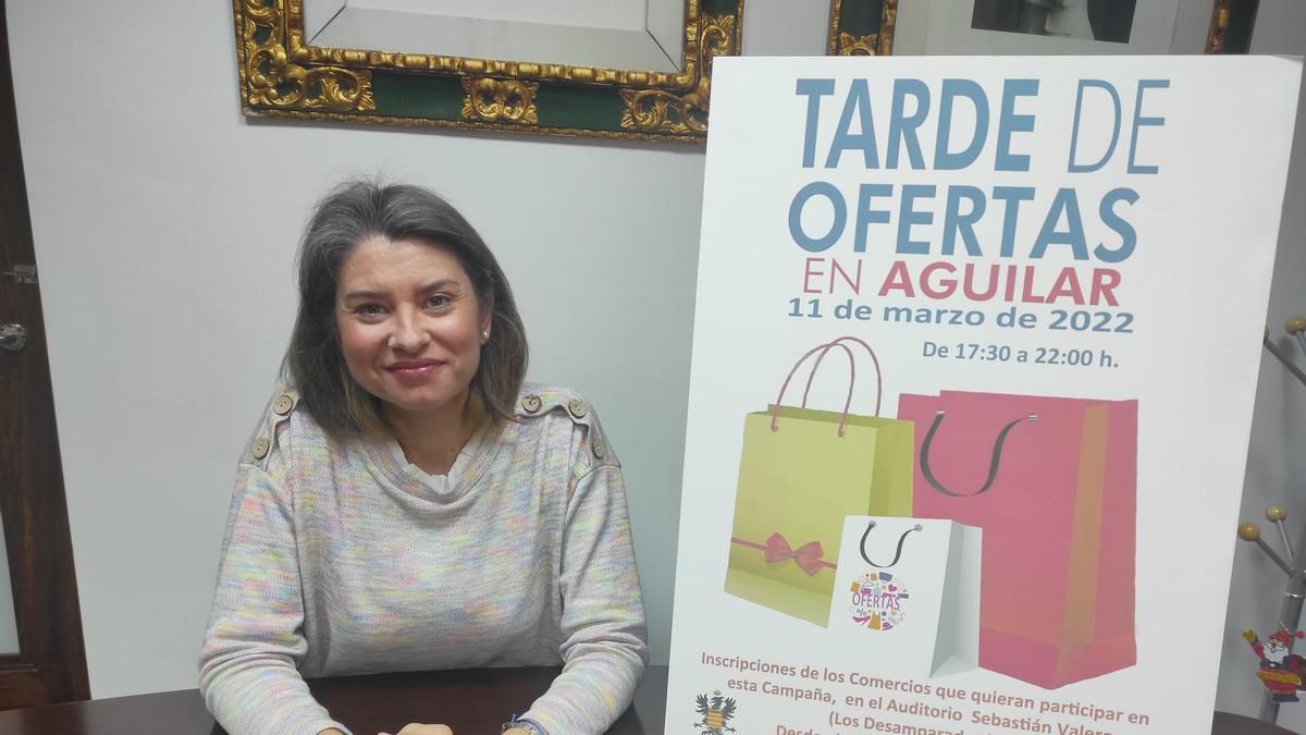 La concejala de Comercio de Aguilar, Paqui Herrador.