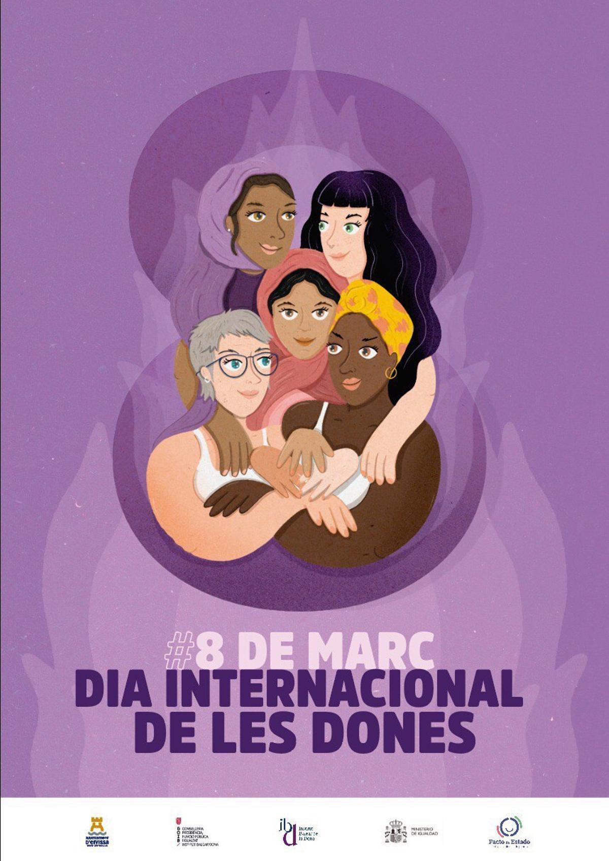 Cartel del Día Internacional de las Mujeres del Ayuntamiento de Eivissa.