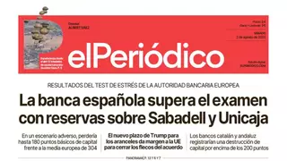 La portada de EL PERIÓDICO del 2 de agosto de 2025