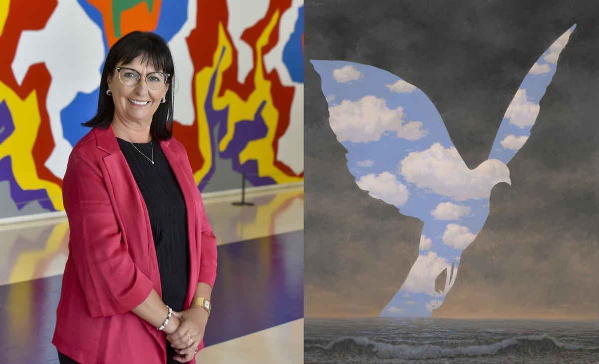 Elisa Durán, directora general adjunta de la Fundació la Caixa, que ha seleccionado ‘La gran familia’, “una de las pinturas icónicas de Magritte, que nos introduce en el sugerente mundo del surrealismo y las dobles lecturas”. 