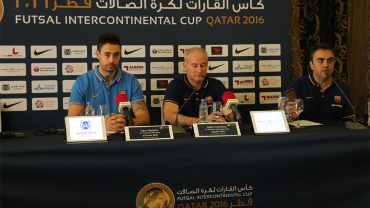 Sedano y Marc Carmona, durante la rueda de prensa