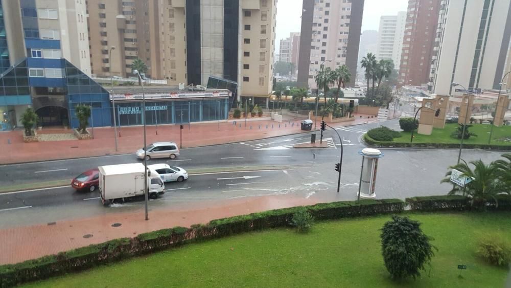 Cortes puntuales de calles en Benidorm por las lluvias