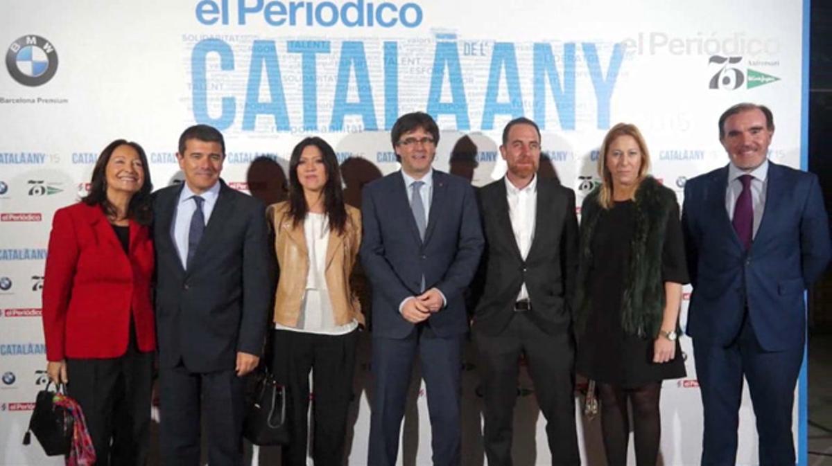 Estrada dels vips, en l’entrega del premi Català de l’Any. Celebrat al TNC.