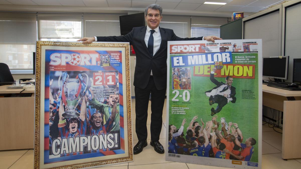 Joan Laporta, en su visita a SPORT