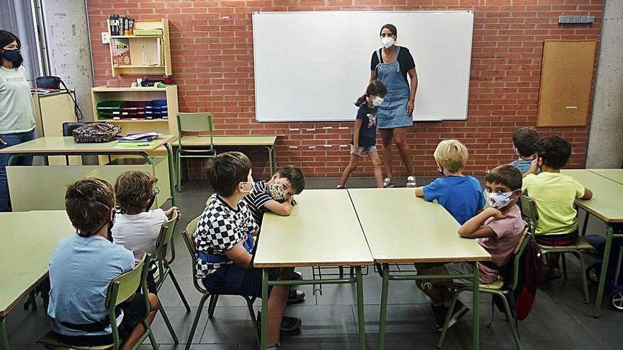 Una classe de l&#039;escola Pla de Girona, el primer dia d&#039;escola