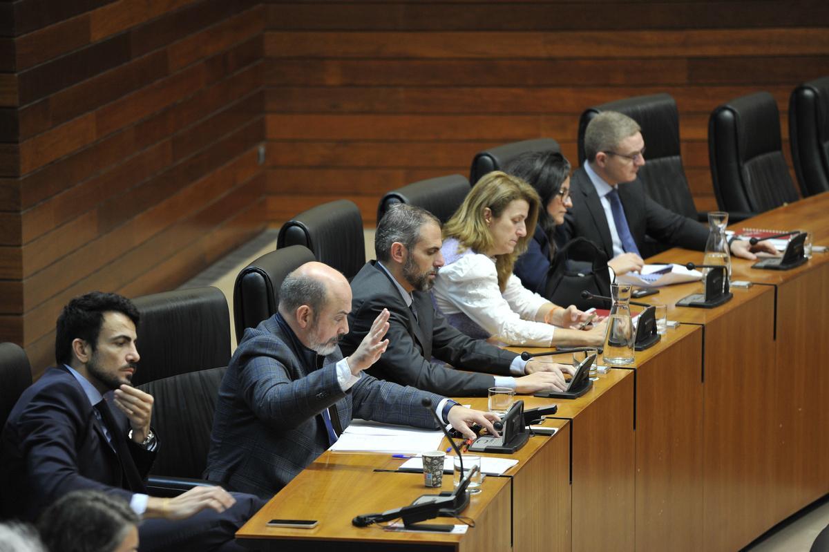 Los diputados de Ciudadanos durante la votación de las cuentas.