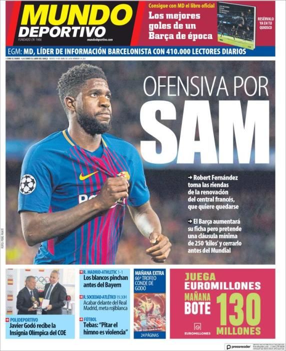 Portadas deportivas del jueves 19 de abril