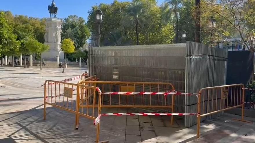 Arrancan las obras de la Plaza Nueva de Sevilla: año y medio de trabajos que se solaparán con la Semana Santa