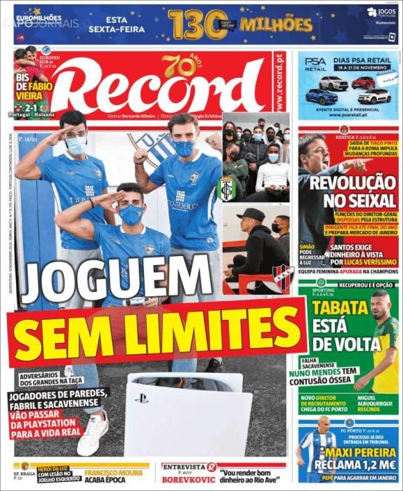 Portada RECORD jueves 19 noviembre 2020