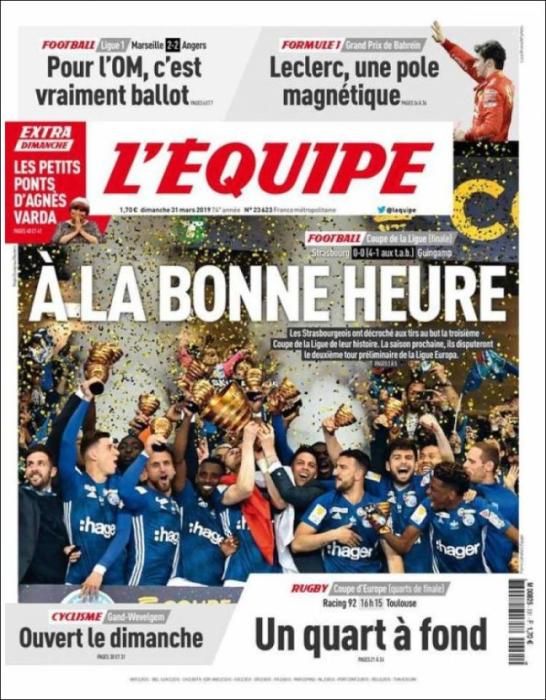 Portada L'ÉQUIPE domingo 31 de marzo de 2019