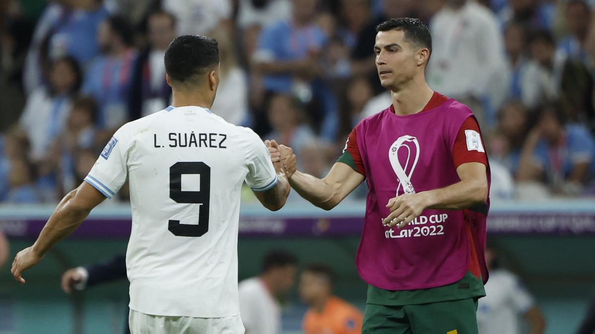 Mundial de Fútbol: Portugal - Uruguay. Luis Suárez y Cristiano Ronaldo