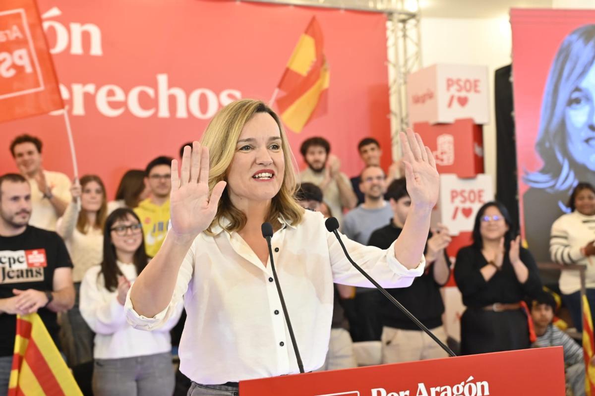Las imágenes del final de campaña al Gobierno de Aragón del PSOE