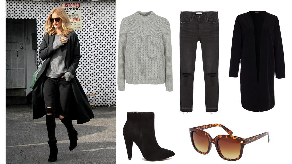 Imita el look casual de Rosie Huntington-Whiteley