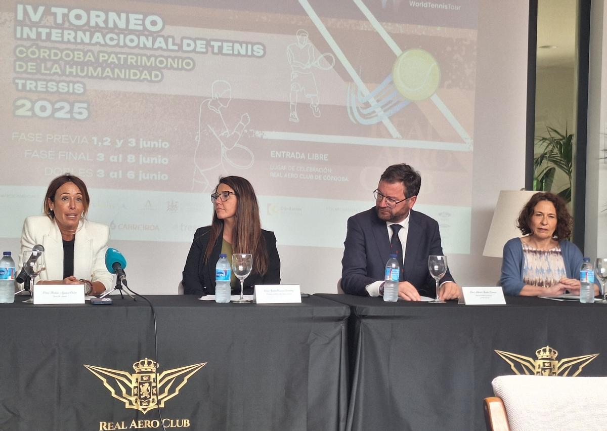 Aguilar, Blancas, Martñin y Merina, en la presentación del torneo del Real Aero Club.