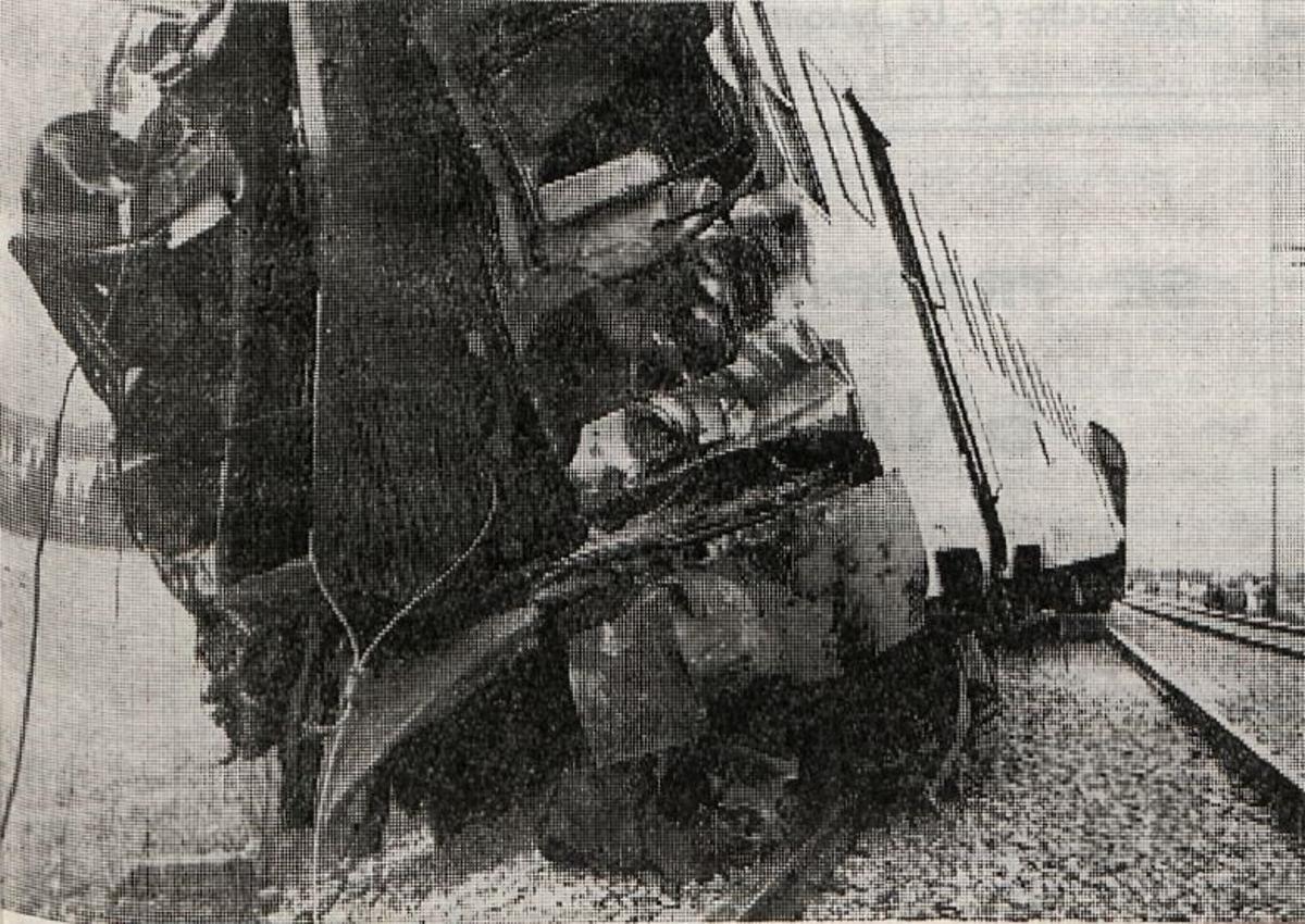 L'estat de la locomotora implicada en el sinistre