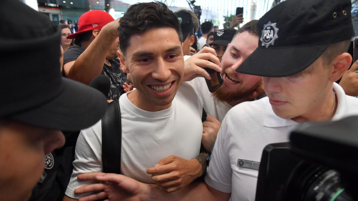 Montiel, en su llegada a Argentina