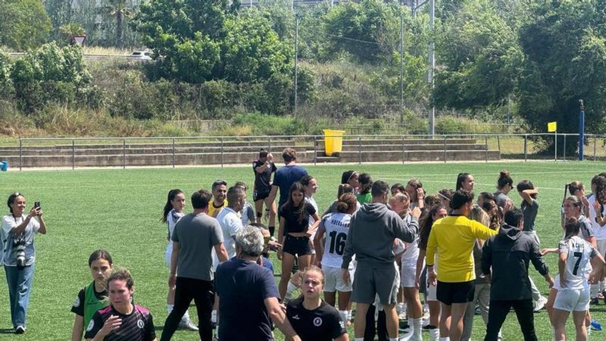 Imagen del final del partido en Badalona