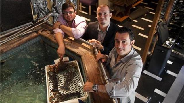 Juan Carlos, Pedro y Borja Iglesias, en el vivero del Rías de Galicia. Foto: Joan Puig