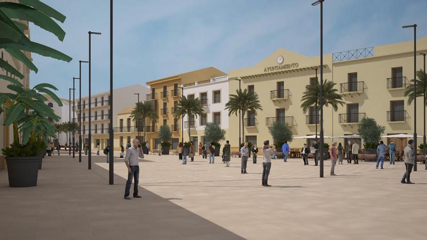 Infografía de cómo quedará la plaza de las Carmelitas, tras la peatonalización.