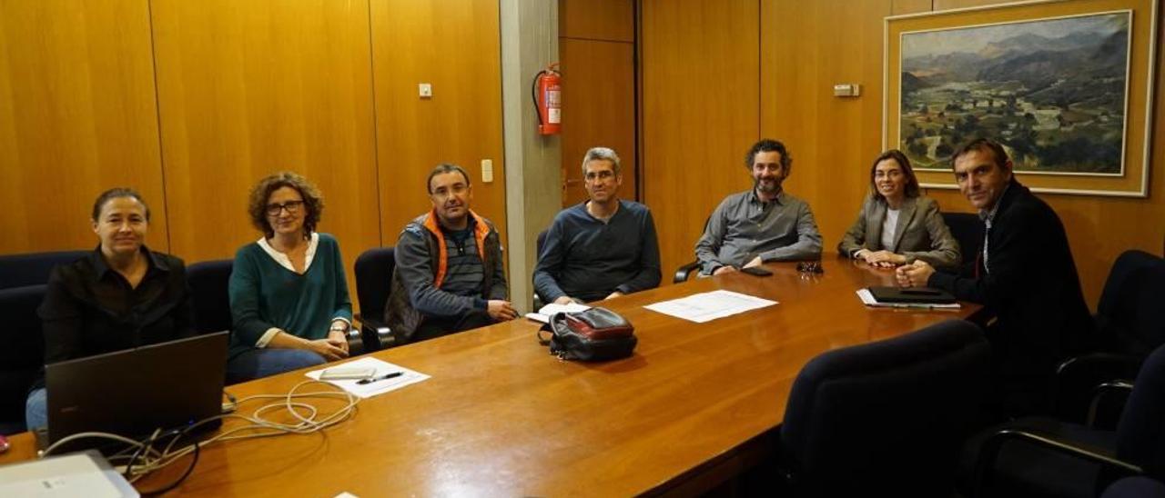Reunión entre las delegaciones de Calvià y de Alcúdia.
