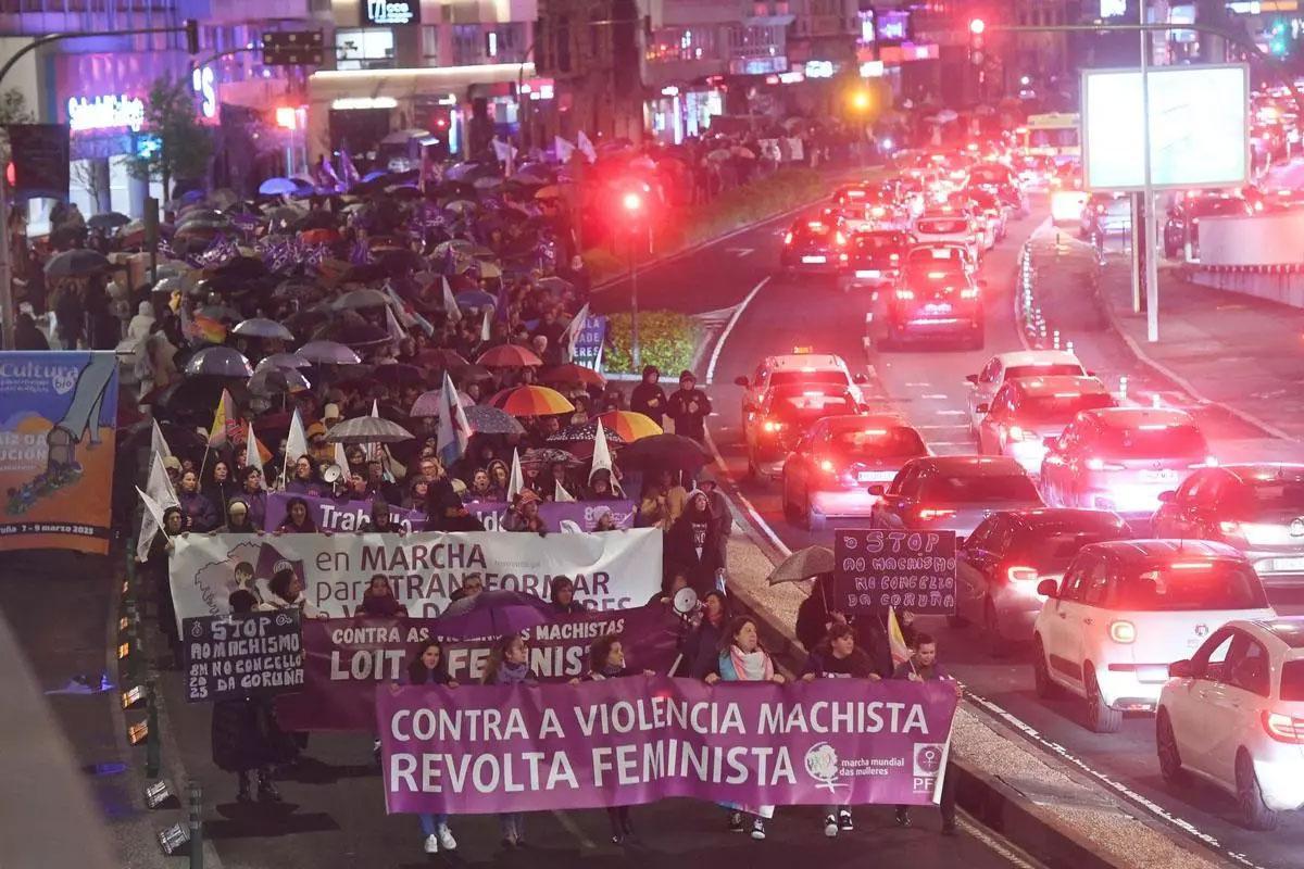 Marcha del 8-M en A Coruña.