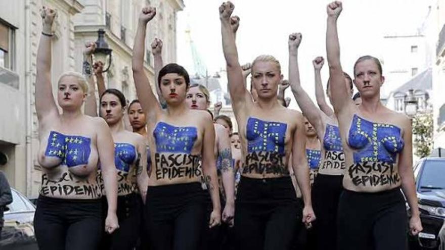 Activistas de Femen, contra la &quot;epidemia fascista&quot; en Europa