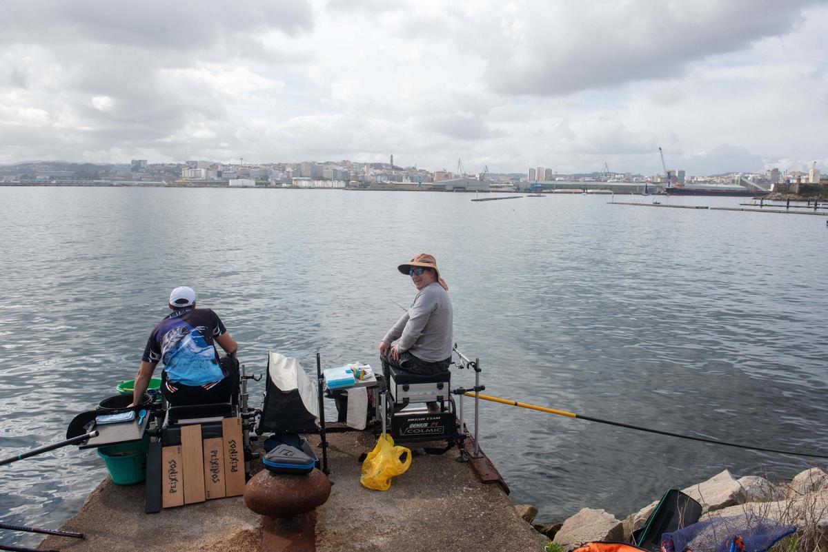 Competición de pesca en el dique de abrigo