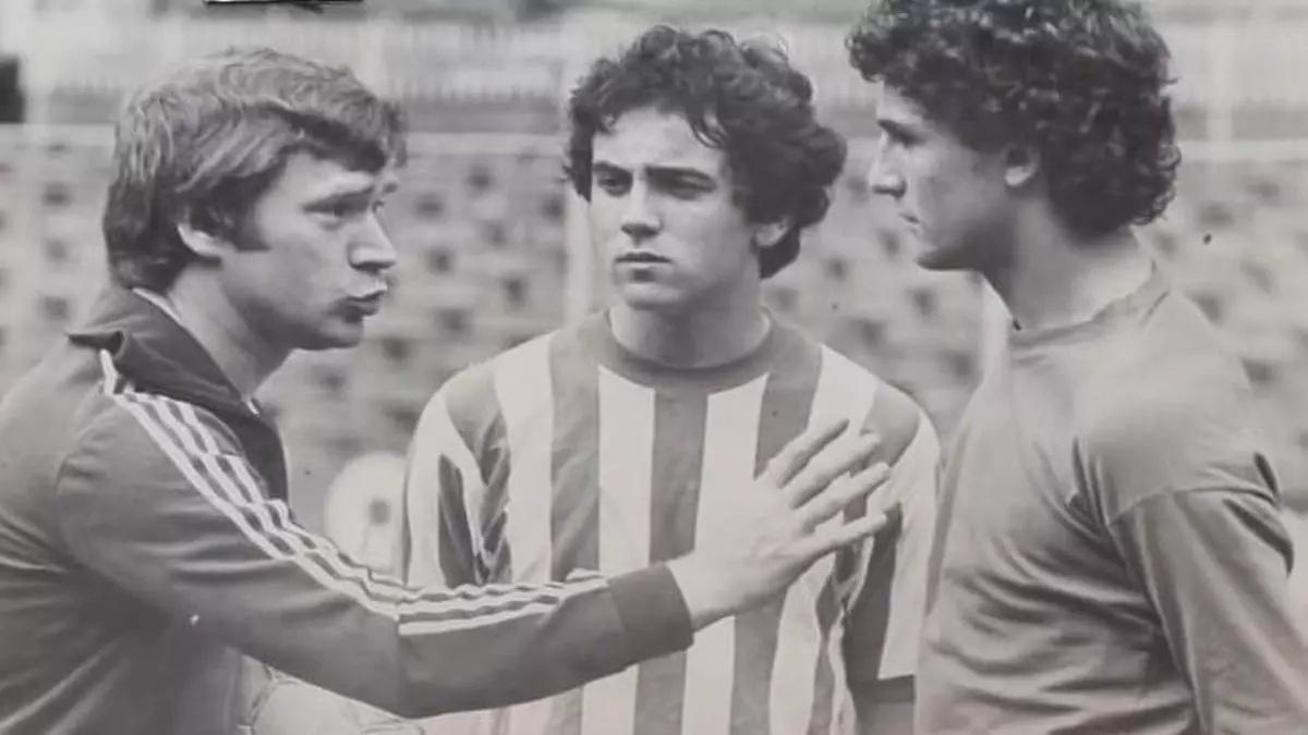 Iñaki López Murga, entre Javi Clemente y el hoy seleccionador Luis de la Fuente, durante su etapa en el Athletic. Poco después llegó al Córdoba CF y no volvió.