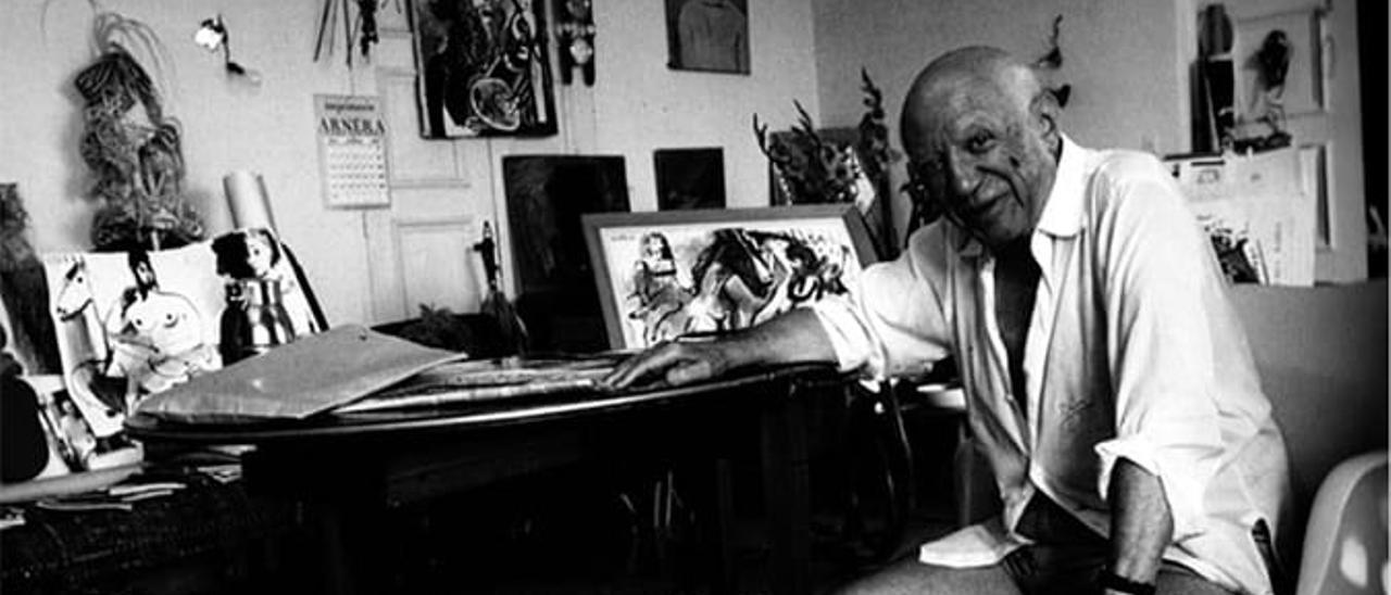 Pablo Picasso, en su estudio de la villa de Notre-Dame-de-Vie, en Mougins (Francia), donde falleció el 8 de abril de 1973.