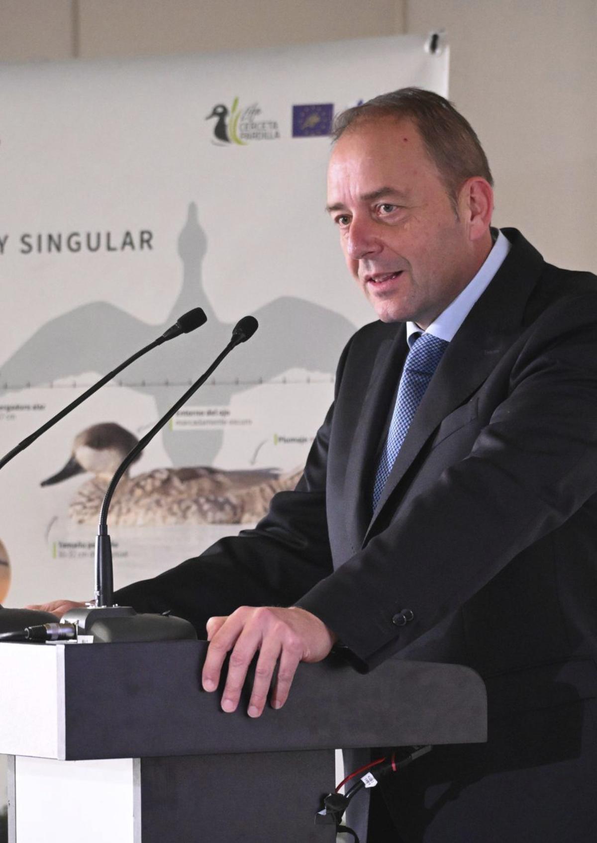 El director general de Medio Natural y Animal, en la clausura del proyecto Life en Elche. | ÁXEL ÁLVAREZ