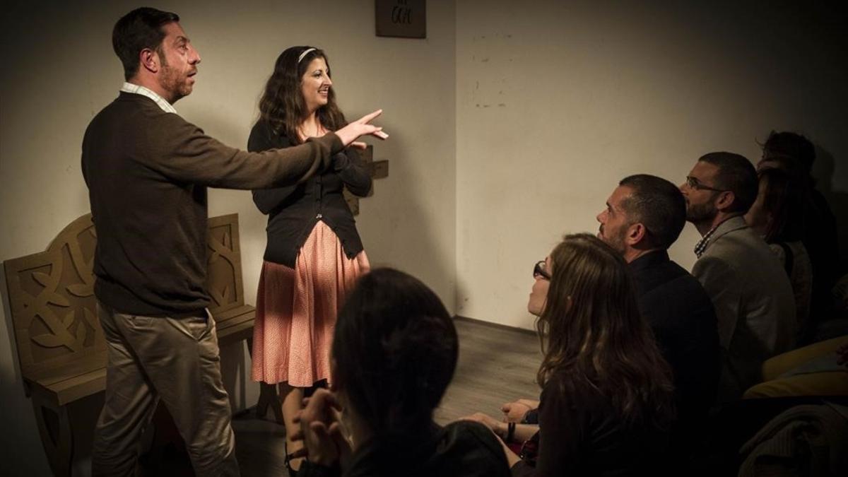 Rafaela Rivas y Antonio del Valle, en 'La asesina', una de las piezas presentadas en Microteatre el mes de mayo.
